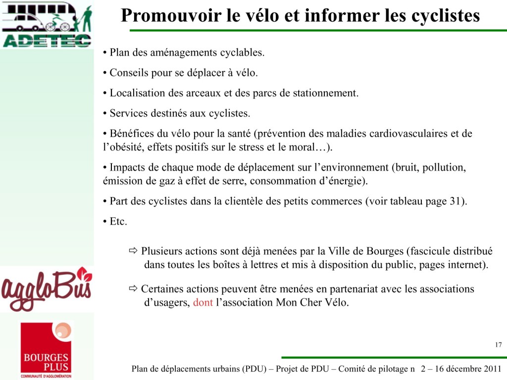 Plan de déplacements urbains - Agglobus - Bourges Plus