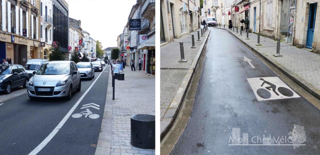 Double sens cyclable Perigueux La Rochelle