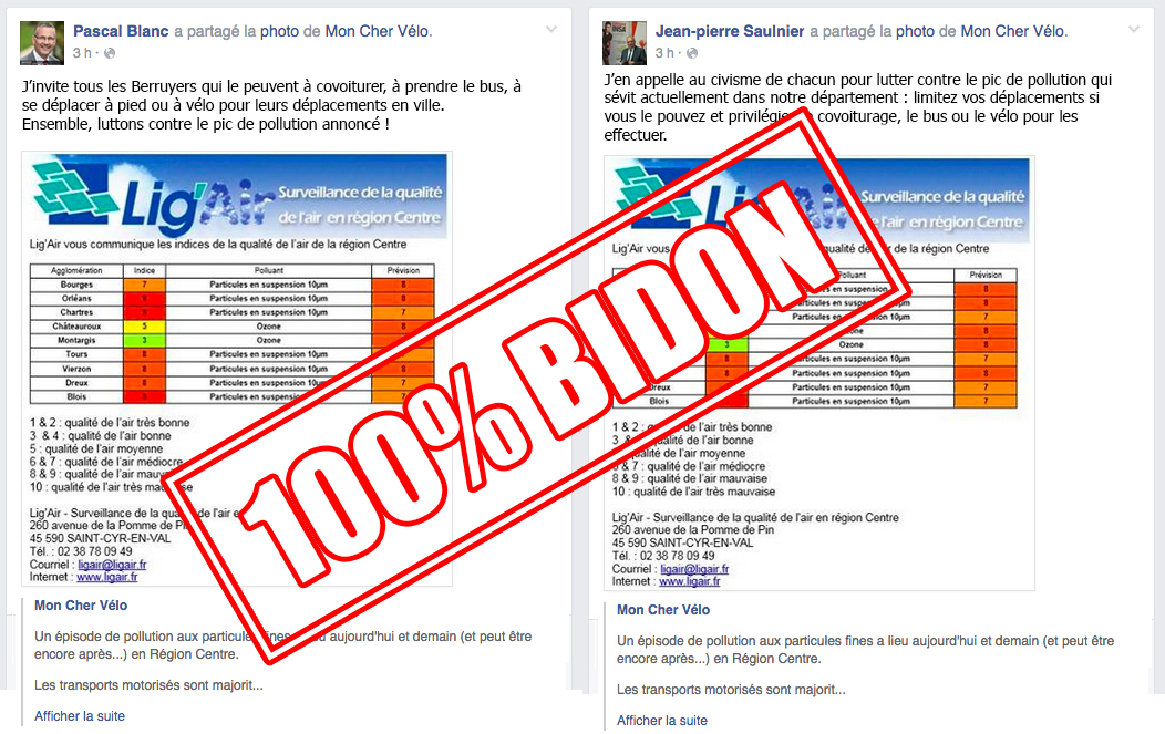 Fausses publications Pollution Bourges