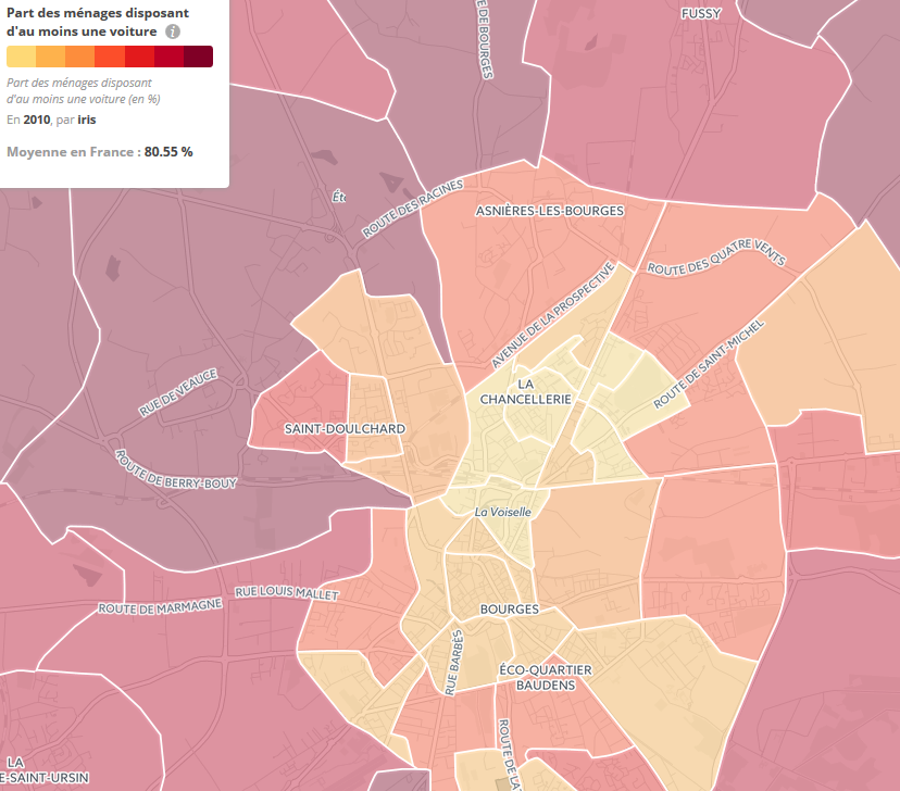INSEE motorisation Bourges Nord